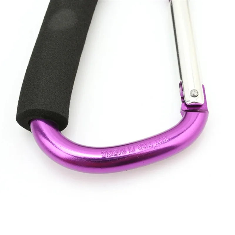 Großer Karabiner, Kinderwagen-Haken, Organizer, Aluminium, D-Ring, Federverschluss, Schlüsselanhänger-Clip, Tragegriff zum Aufhängen von Geldbörsen, Einkaufstaschen – Detail 25