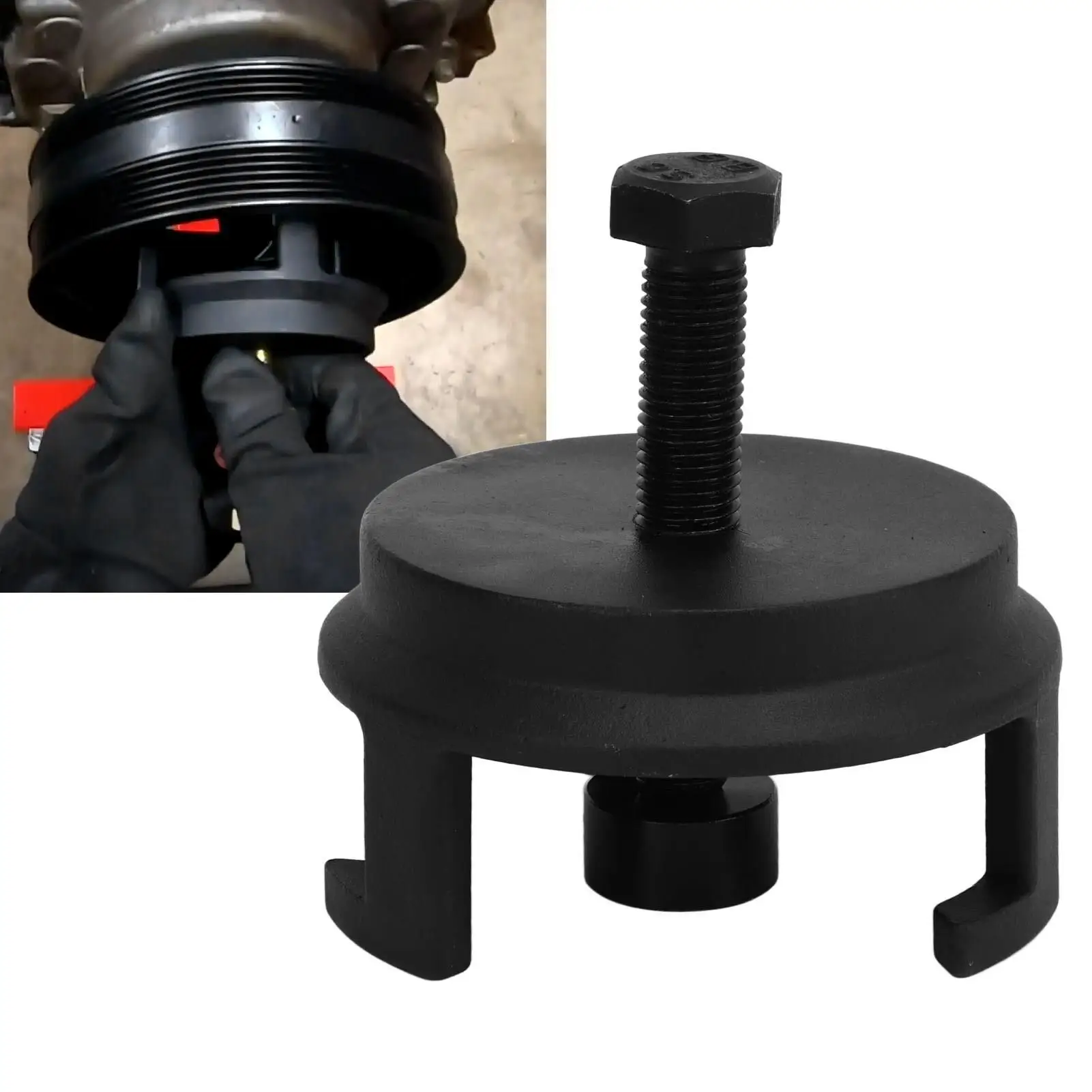 Strumento per la rimozione dell'estrattore della puleggia della manovella dell'equilibratrice armonica 25264 Nero Durevole di lunga durata Pratico per GM