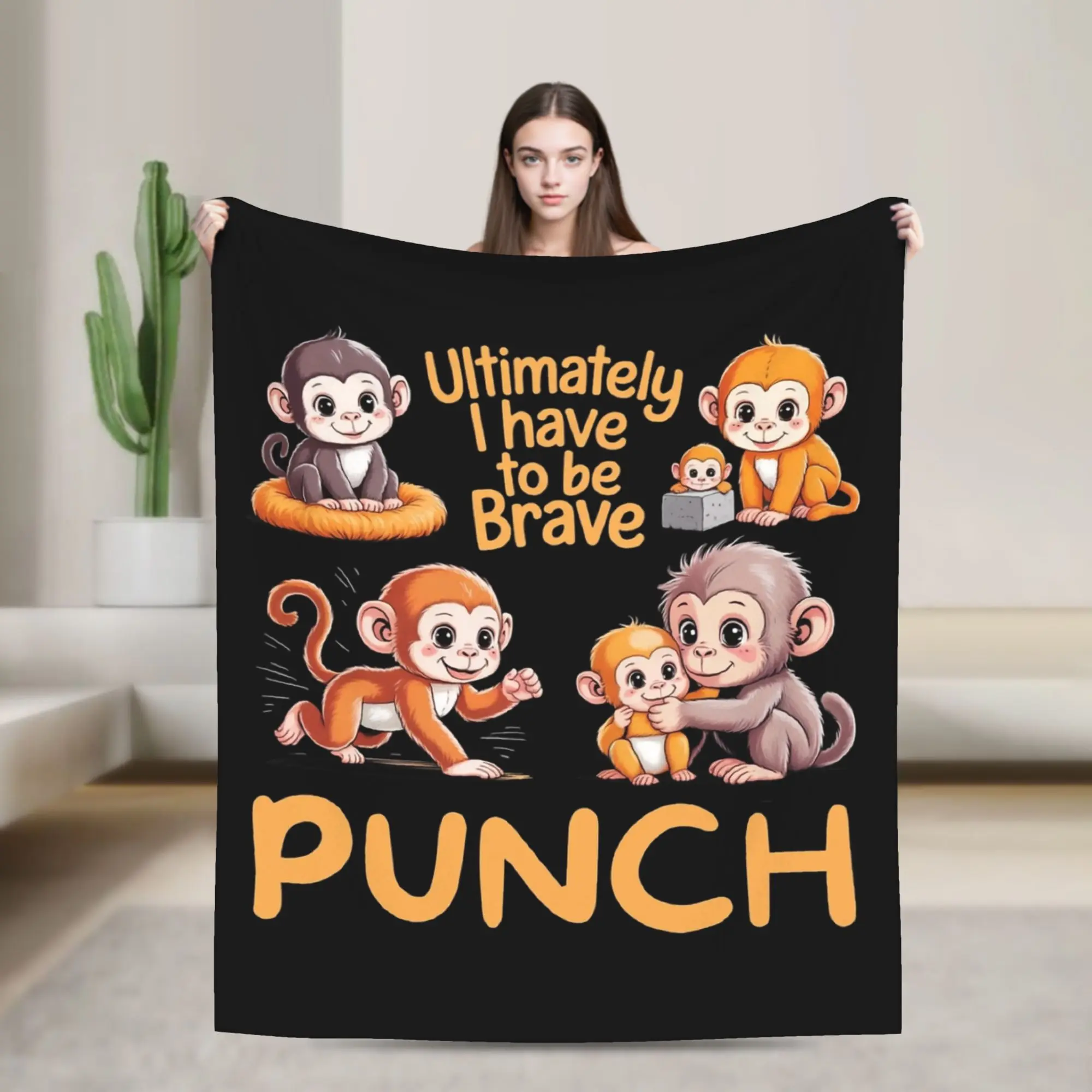 

Пледы Baby Monkey Punch из кораллового флиса, плюшевый текстильный декор, многофункциональное легкое тонкое покрывало для дома и офиса
