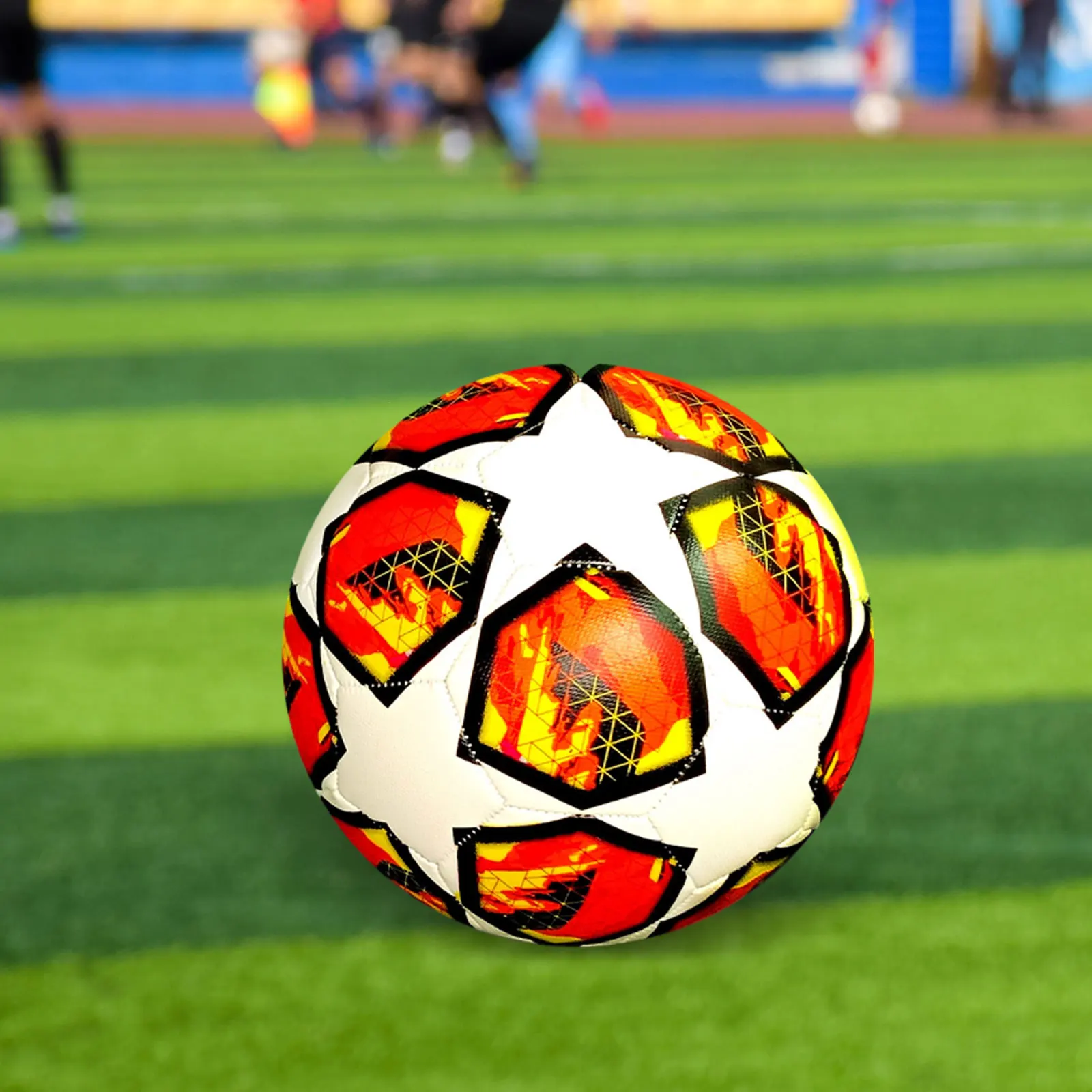 Soccer Ball Size 5 Creative Patterns Portable Durable PU Leather Official Match Ball Football for Club Game Competition Practice