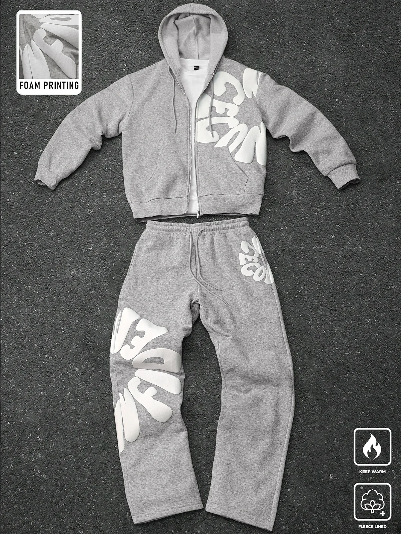 Fleece Hoodie Lined - Men's and Women's Fitness Casual Tracksuit