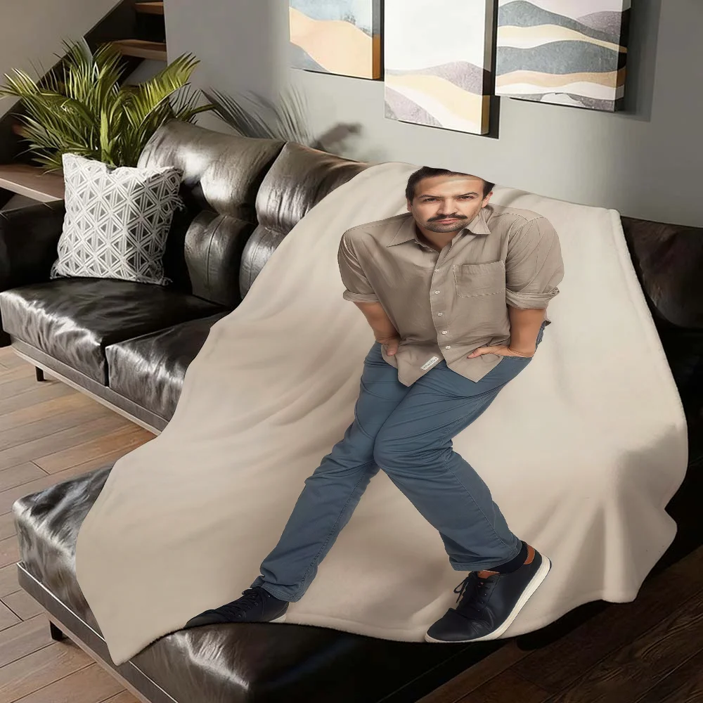 Fashion print L-Lin Manuel Miranda Blanket For Sofa Office Bed Plane Travel Sleep Read Relax Camping Soft And Warm