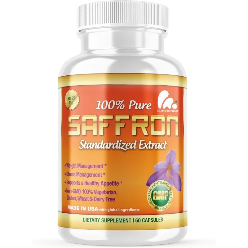 

Saffron extract 88.25 milligrams standardized.3% saffron extract with pure saffron pollen, 60 vegetarian eye supplement capsules