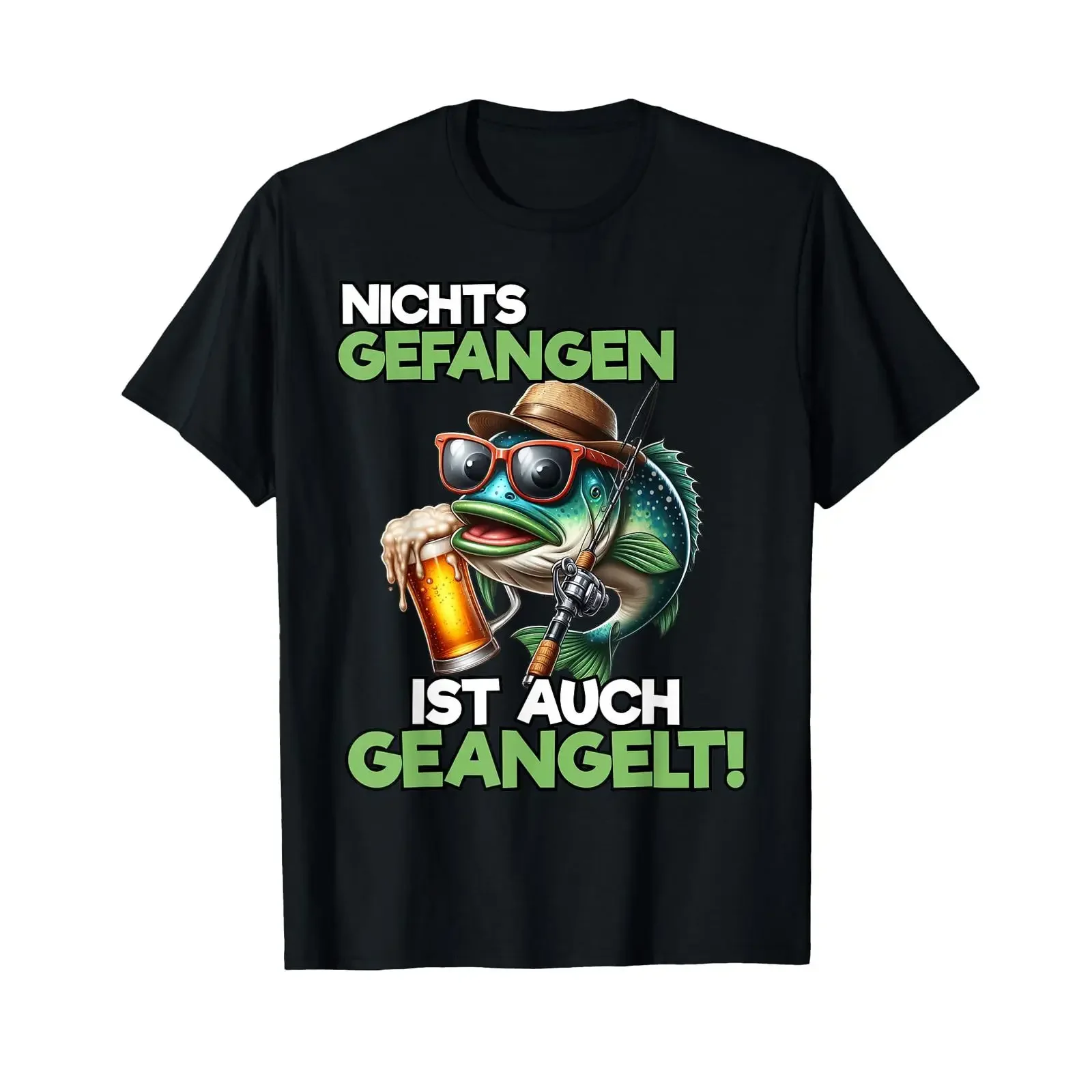 Nothing caught is also fished out Fisherman's beer angler's t shirt vintage Washed Stylish Slightly Top For Everyday Wear