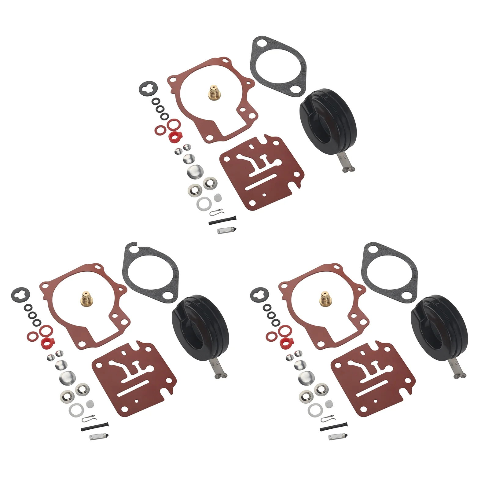 3 pcs Carburetor Rebuild Kit For OMC Johnson Evinrude 18 20 25 28 30 35 40 45 48 50 55 60 65 70 75 HP Outboard  392061 396701