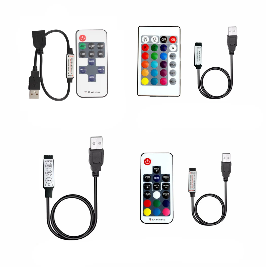 DC 5V USB LED Streifen Licht RGB Einfarbig Controller IR Bluetooth Remoter RF Drahtlose Fernbedienung Für LED Streifen licht