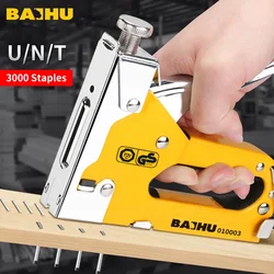 3 in 1 Stapler Staple gun Nails for wood Stainless steel Metal Carpenter Heavy-duty furniture tools Hand tools for home/DIY