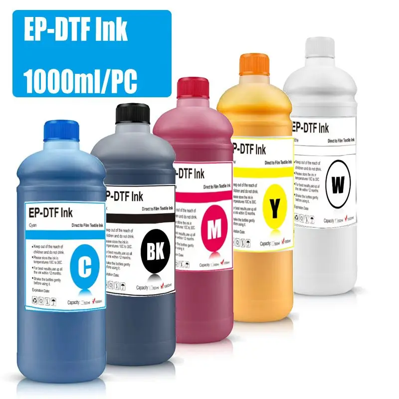 

EP-DTF Ink 1000ML Direct to Transfer Film Ink For Epson Print head i3200 XP600 TX800 L1800 1390 L805 All DTF Ink Printing