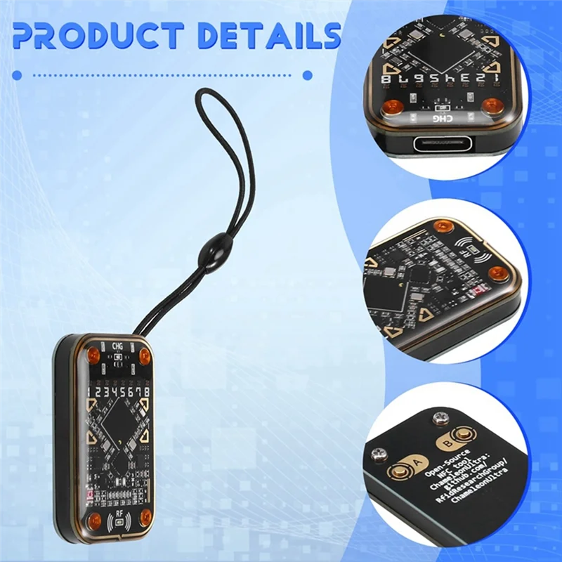 

BNVN-Chameleon Ultra RFID Smart Chip Reader +6XUID Keychain Contactless Smart Card Emulator 125Khz 13.56Mhz Badge Decode