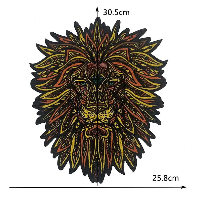 High Quality Domineering Punk Tiger Lion Embroidered Patches Iron-On Clothing Fashion Style Appliques For Shirts Clothing Craft