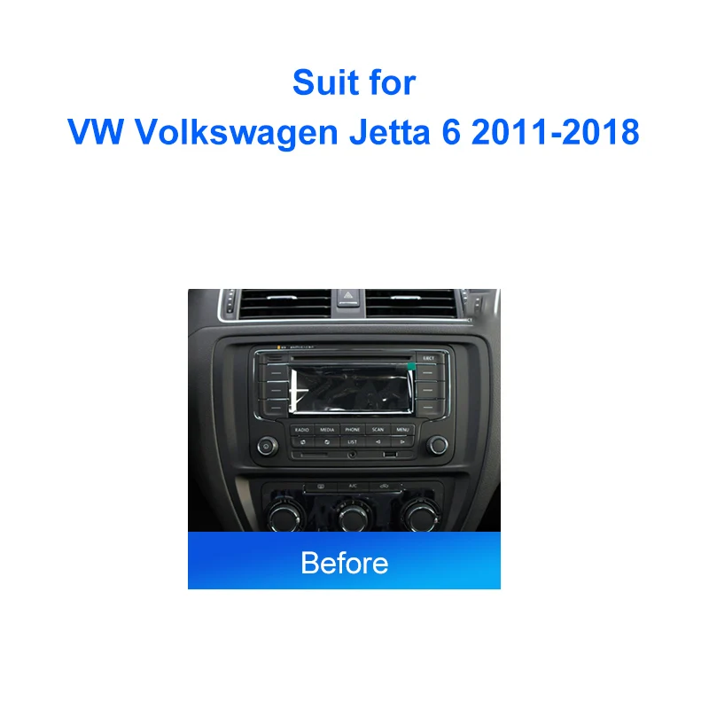 KENVOX Car Radio Multimedia Video Player face frame For VW Volkswagen Jetta 6 2011 2018 Car Radio Fascia Frame Panel Trim Kit