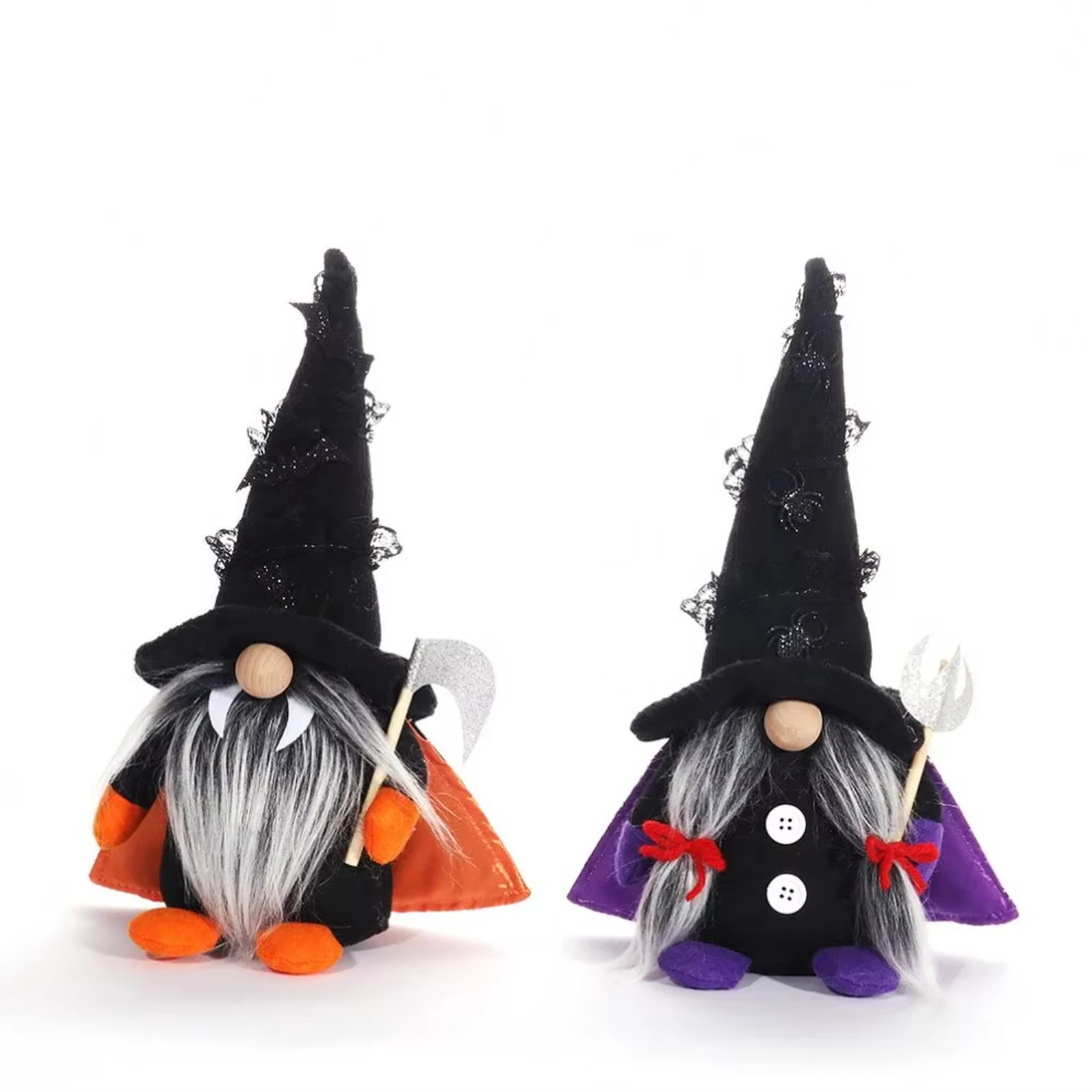 Halloween Gnomes Plush Doll Elf Witch Handmade Background Ornaments For Halloween Holiday Party Decorations