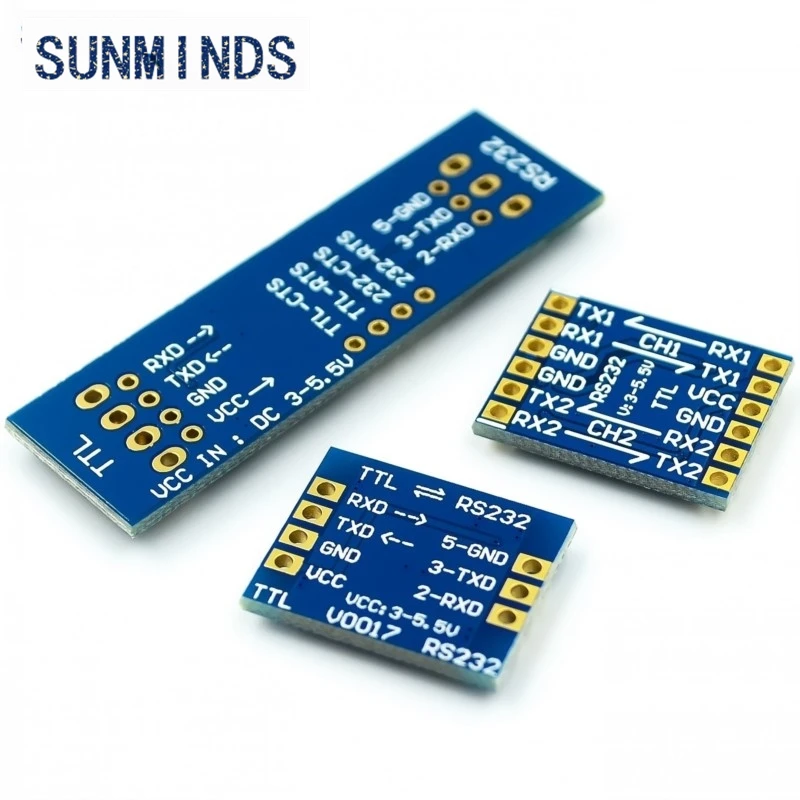 Módulo RS232 SP3232 TTL a RS232, módulo de puerto serie de línea de cepillo RS232 a TTL, placa dorada