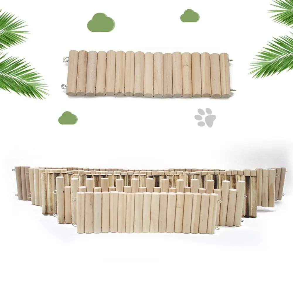 Wooden Hamster Climbing Ladder Multifunctional Bendable Hamster Suspension Bridge Wire Series Connection Cage Decoration