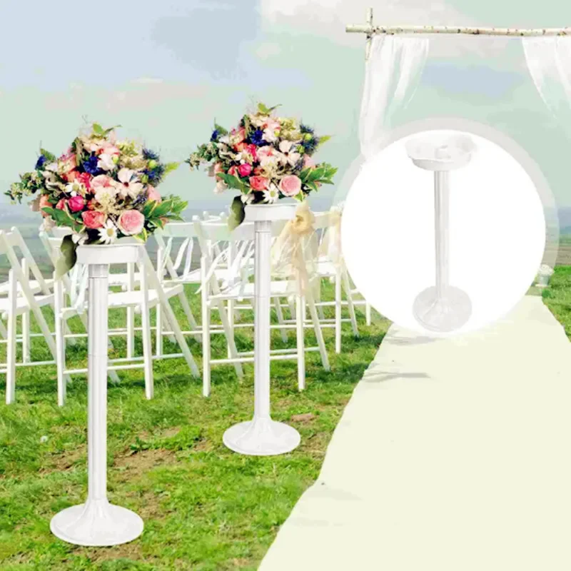 Creative White Wedding Decoration Plastic Roman Column, Road Cited Flower Rack Pillar, Baby Shower, Event Site Layout, 4Pcs