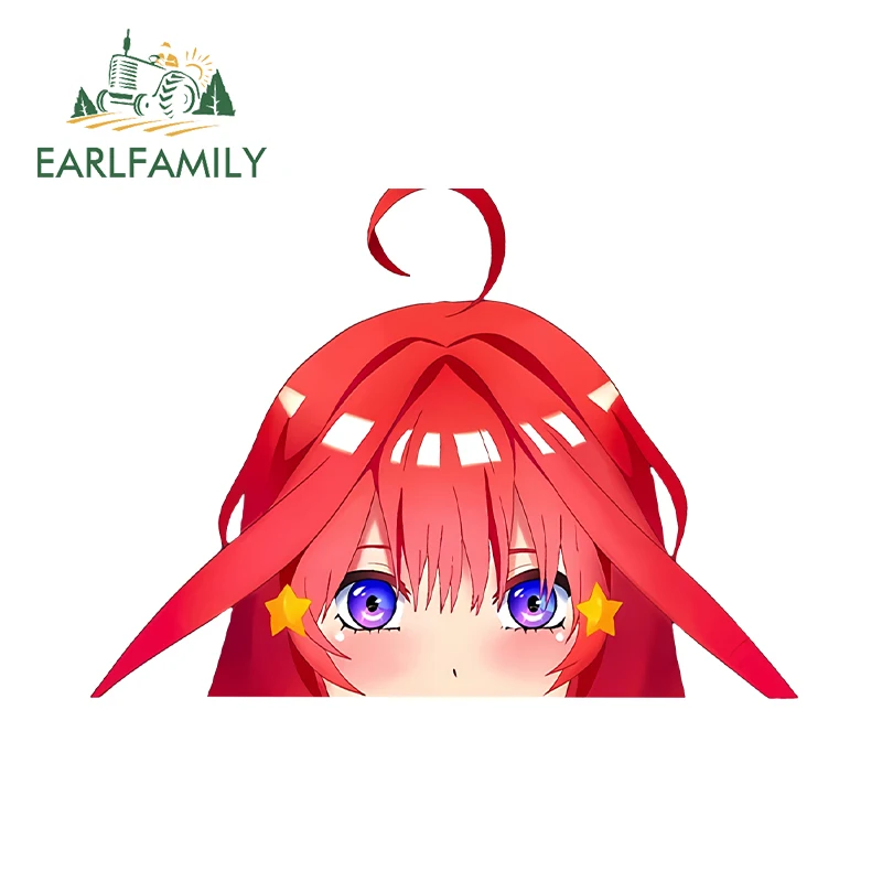 EARLFAMILY Nakano Itsuki Yotsuba Anime Peek Quintuplets Car Stickers Peeker Original Decals Vinyl Laptop Booknote Graapics