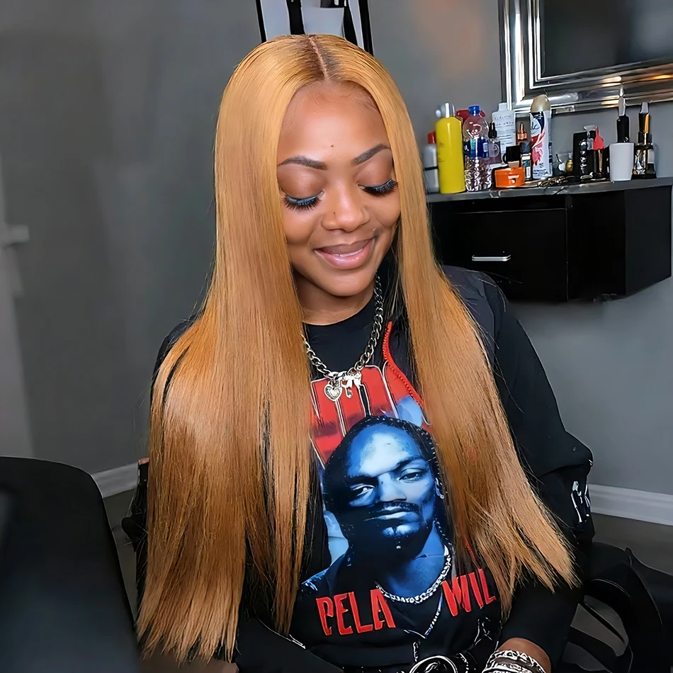 

200% Плотность 13x6 Медовый Блондин Прямой Hd Парик Фронта Шнурка Человеческих Волос 13x4 Парики Фронта Шнурка Бразильские Предварительно Сорванные Парики Для Женщин