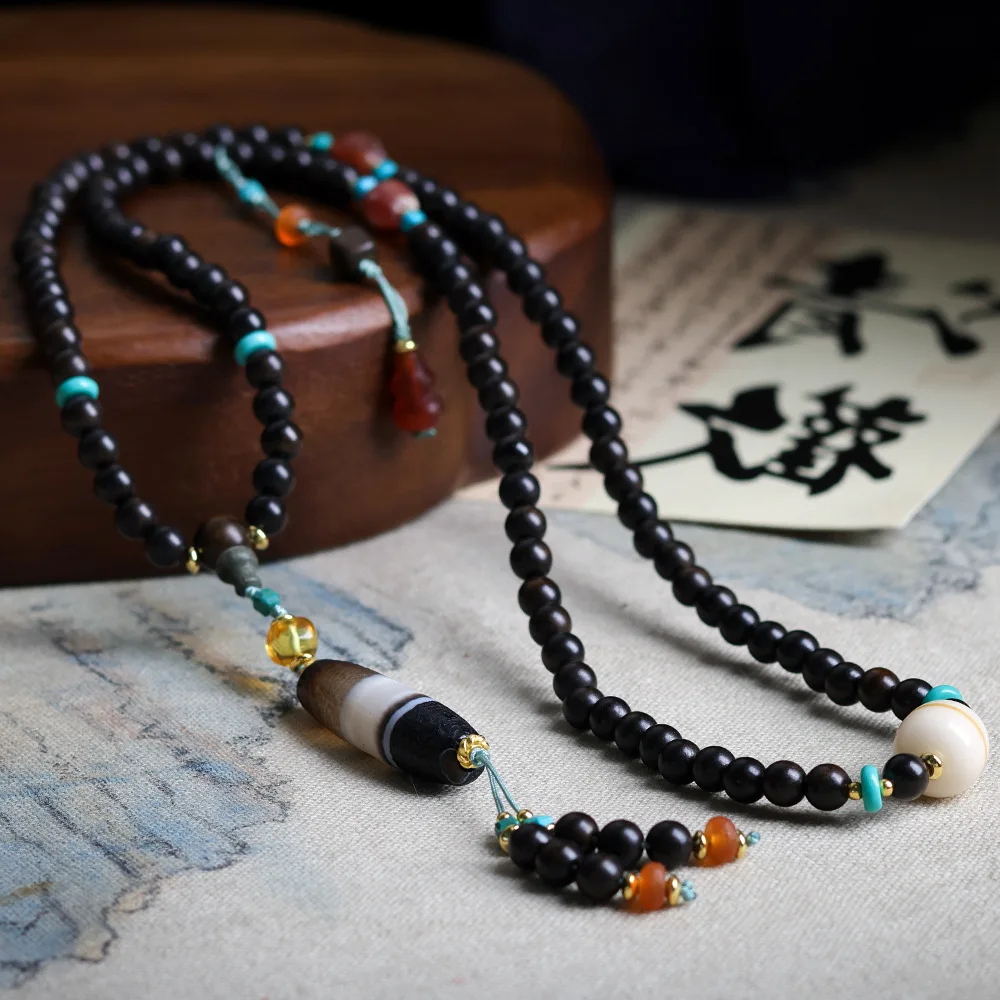 

2025 Autumn New Drug Agarwood Multi Circle Bracelet Original Cultural Play Wrapped Silk Agate Hand String Sweater Chain