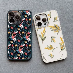 Various Flowers Leaves Phone Case For iPhone 16 15 14 Pro Max 12 13 Pro Max 11 XR XS X 7 8 14 Plus Luxury Shockproof Soft Cover