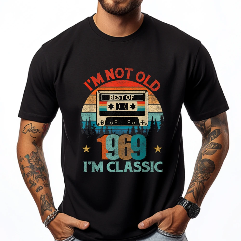 

Best Of 1969 51st Birthday Cassette Tape Mens Korean Fashion Classic Mens T Shirt Plus Size Printed Casual