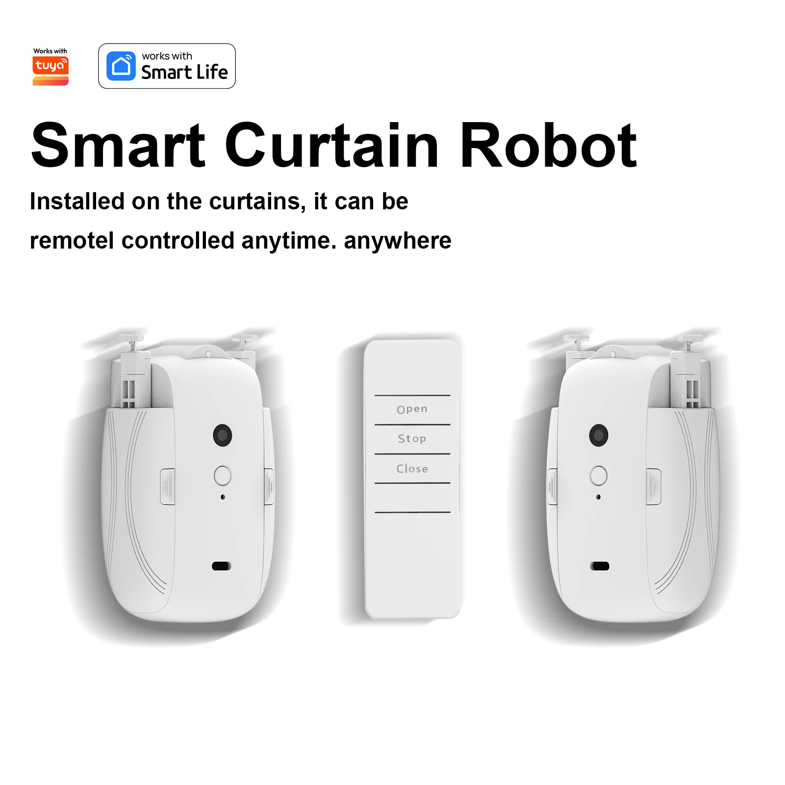 Tuya Smart For Home Curtain Opener Electronic Rome T/U Track Curtain Motor Robot Remote Button Control Automatic Curtain Opener