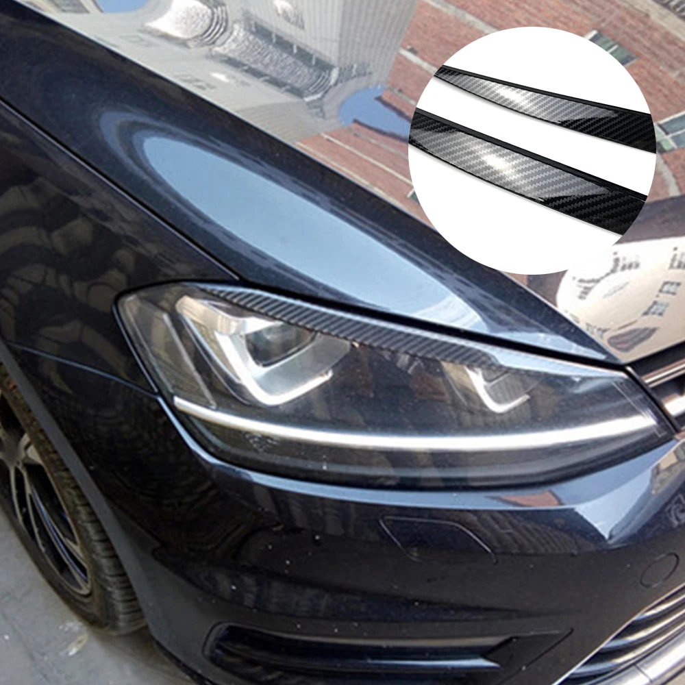 2Pcs/set Car Front Headlight Eyelid Eyebrow Cover Trim for Volkswagen VW Golf 7 MK7 GTI R GTD 2013- 2018 2019 2020  Accessories