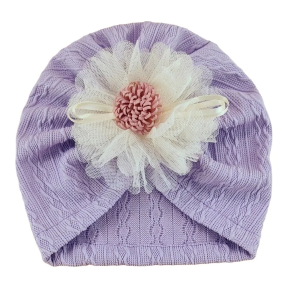 

Cute Soft Cotton Infant Turban Hat Elastic Breathable Headscarf Hat Lightweight Floral Turban Newborn Supplies
