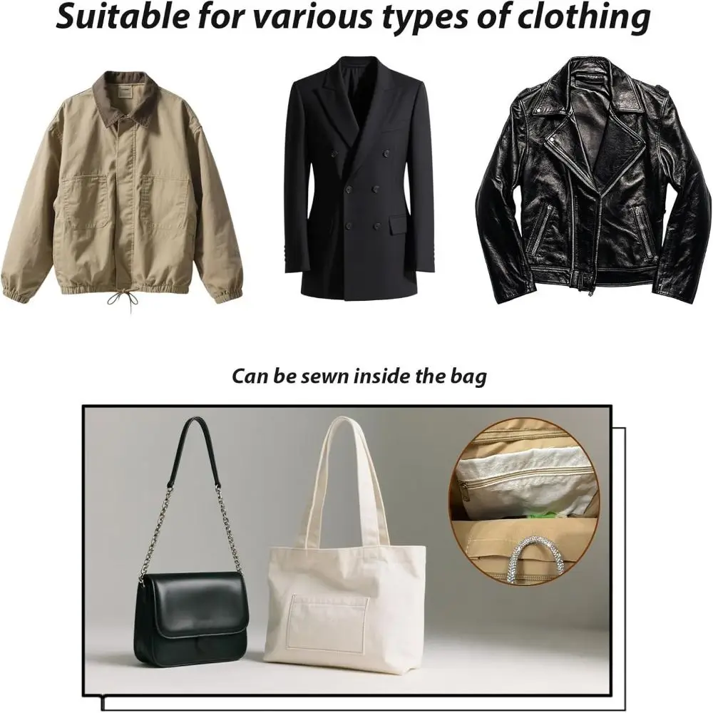 

New with Zipper Sew-in Side Hidden Pocket Polyester Durable Inside Security Pocket Solid Color Inside Pockets