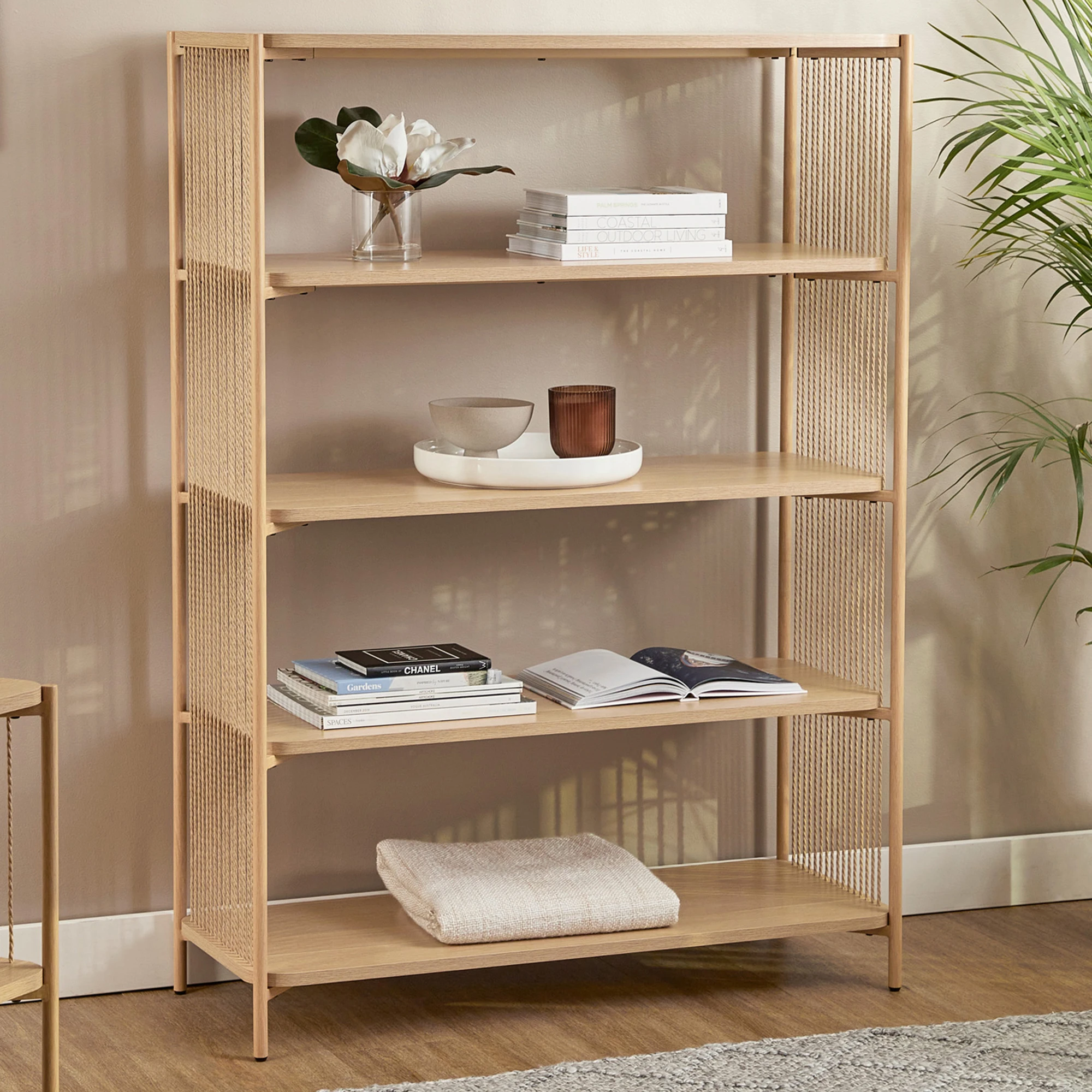 

Книжный шкаф Combohome из МДФ, деревянный, 5-ярусный, для гостиной