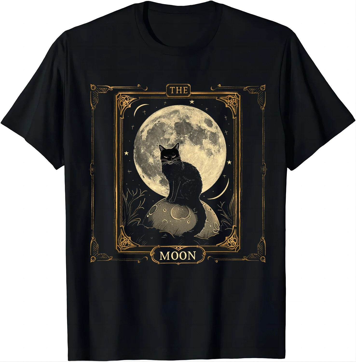 Tarot Card Crescent Moon Black - Mens Fashion Black Shirt ulasan dan harga