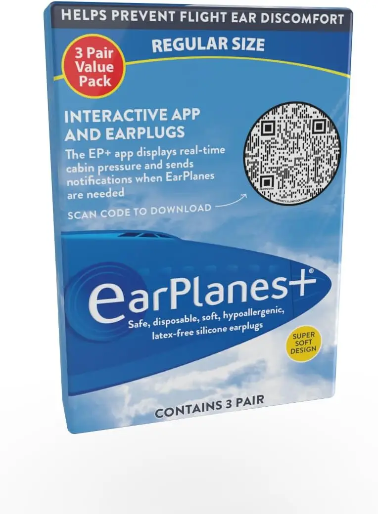 

Super Soft Adult Ear Plugs for Airplane Travel, Ear Protection, 3 Pairs Included