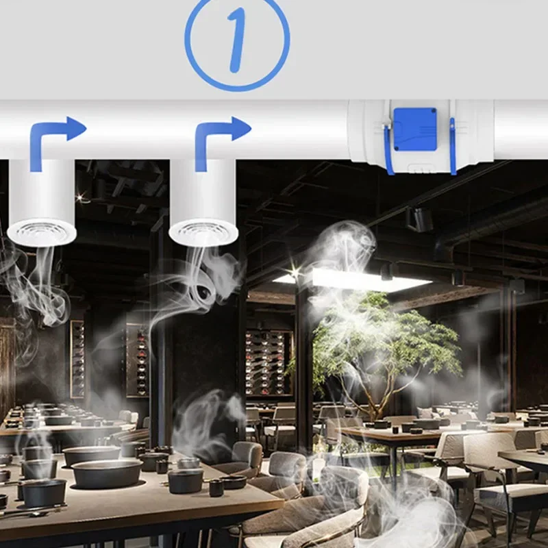 Ventilador de exaustão comercial ventilador de exaustão duto ventilador de exaustão cozinha supercharged poderoso silencioso industrial 8 Polegada