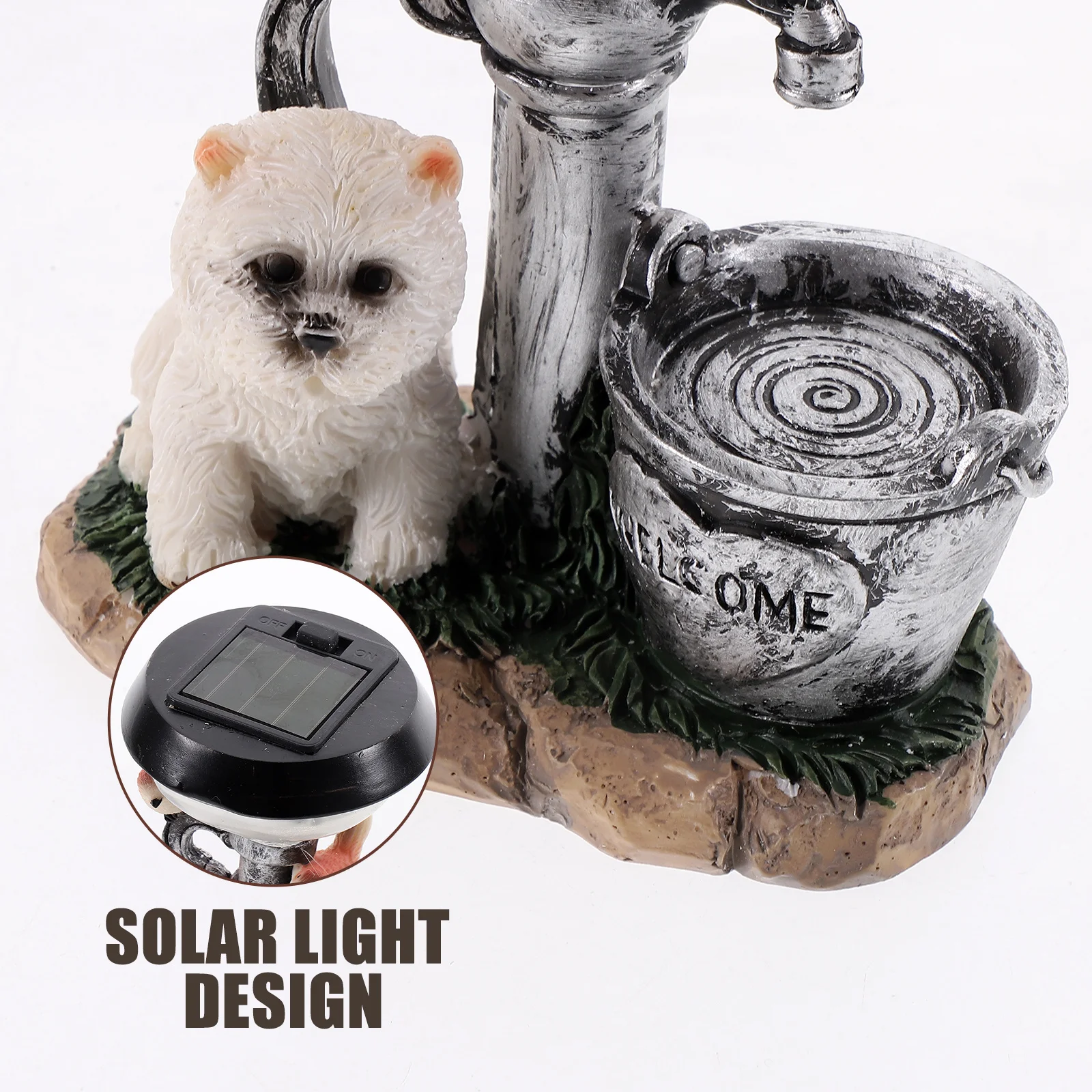 

1Pcs Resin Solar Puppy Lamp Garden Outdoor Decor Durable Solar Light Sculpture Landscape Yard Ornament Garden Puppy Lamp Decor