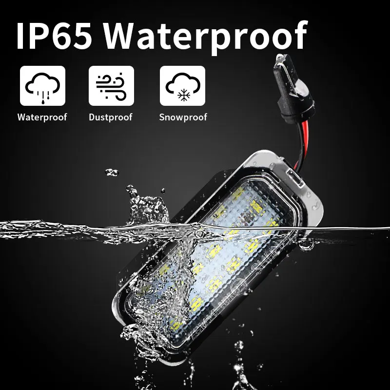 2PC Number Plate Light LED License Lamps for Ford Jaguar XJ XF Fiesta Focus S-MAX Grand C max Mondeo Kuga Galaxy Ecosport Canbus