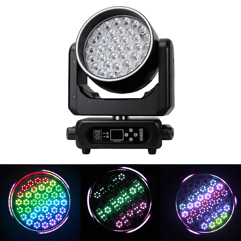 Sunart 37*15W Moving Head Wash Stage Effect Lighting RGBW Pixel Effect For DJ Disco Party Events Bars Night Clubs DMX Matrix