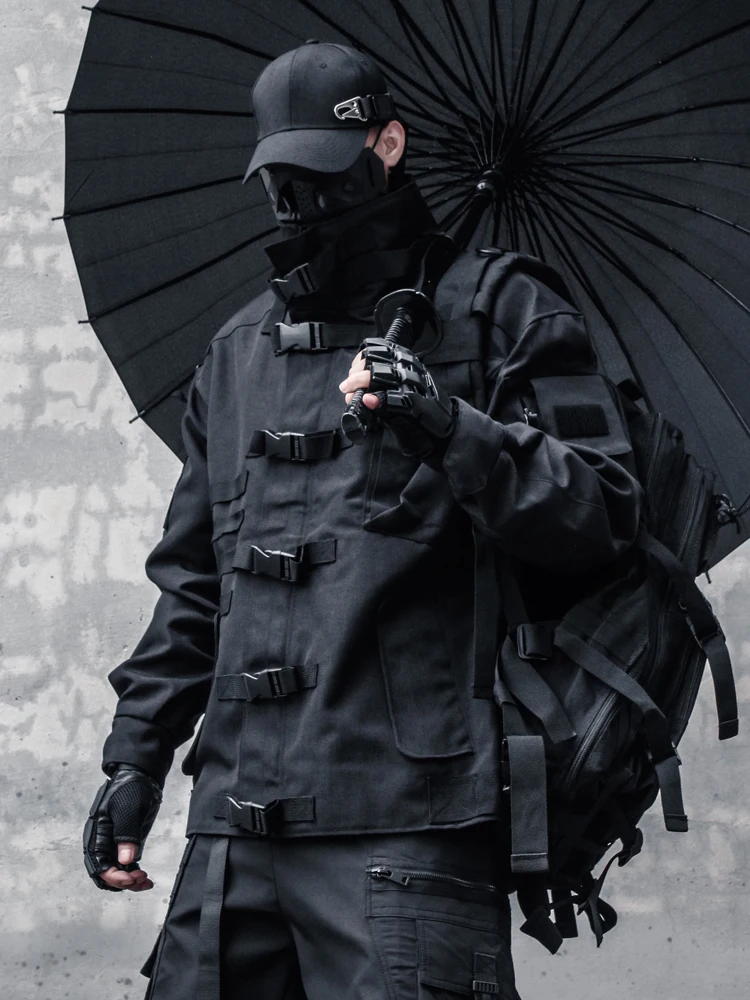 

Осенне-зимняя темная уличная куртка в стиле Techwear, водонепроницаемая мотоциклетная авангардная мобильная модная мужская одежда