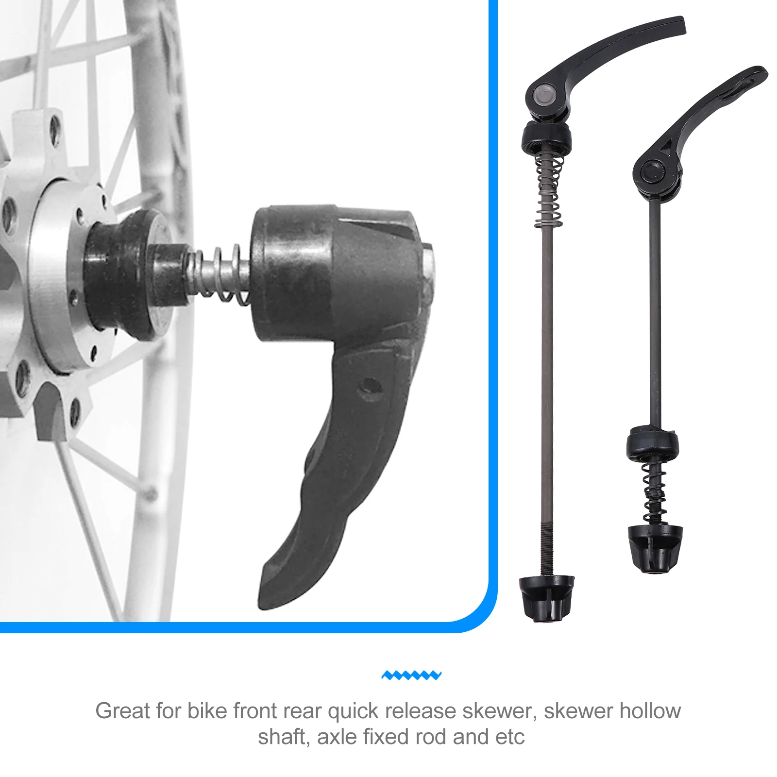 

Bicycle Quick Release Skewer Axle Set Hollow Front Rear Hub Black Wheel Suitable Most Bikes Repair Parts Durable Metal Tool