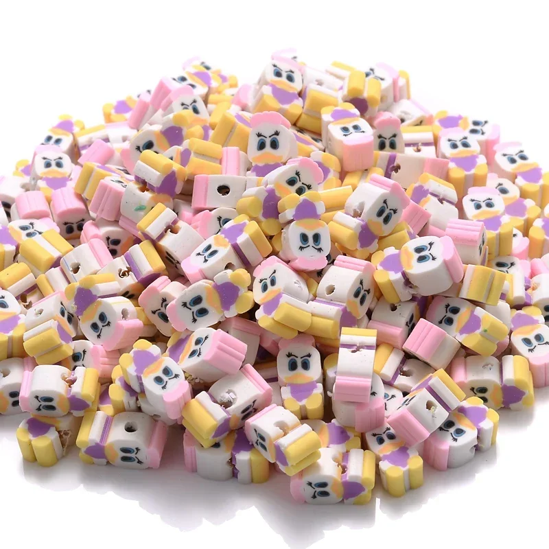 30pcs Disney Stitch Beads 10mm Cute Cartoon Anime Clay Polymer Beads for Jewelry Making Angel Diy Bracelet Necklace Supplies