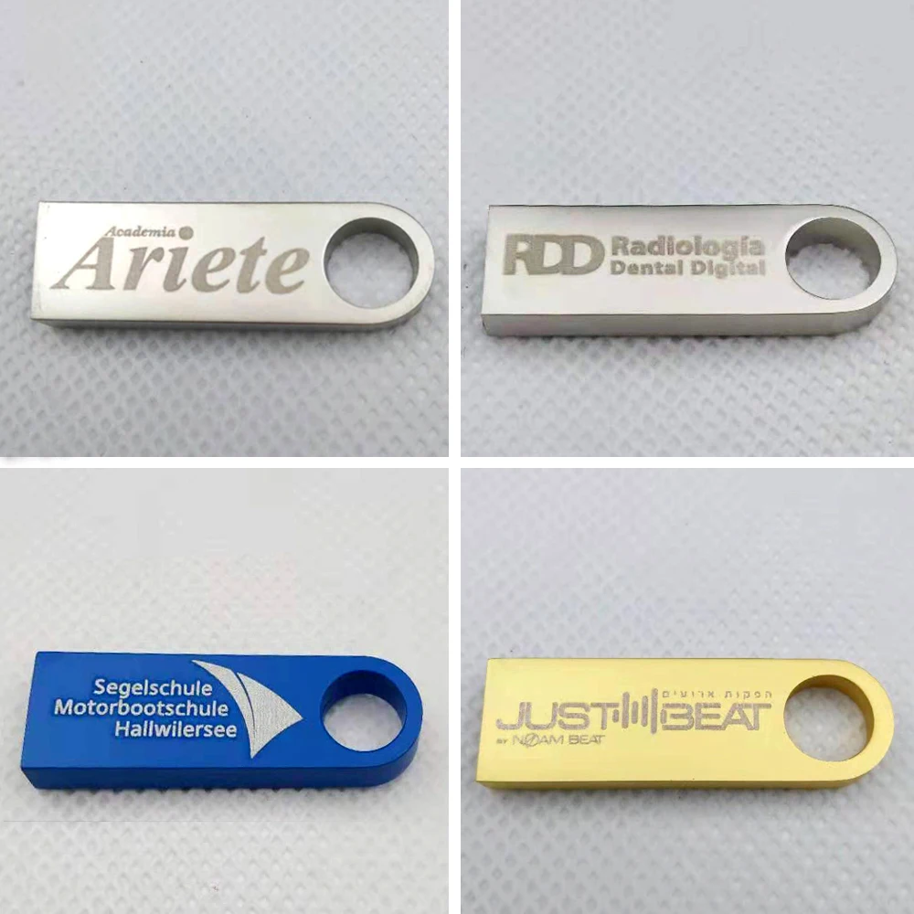 100pcs Flash-Laufwerke Metall 64GB kostenloses Logo schwarz 32GB USB-Stick 16GB Memory Stick kostenlos Schlüssel anhänger u Disk 8GB 4GB