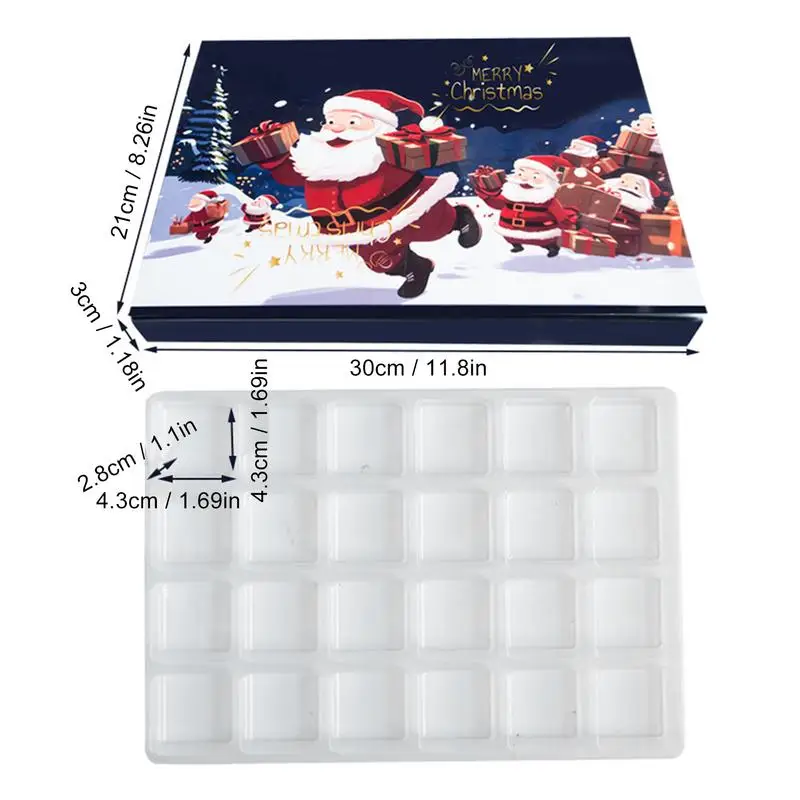 2024 Christmas Advent Calendar 24pcs Empty Gift Boxes Countdown Calendar Fillable Cardboard Number Boxes for Christmas Gift Wrap