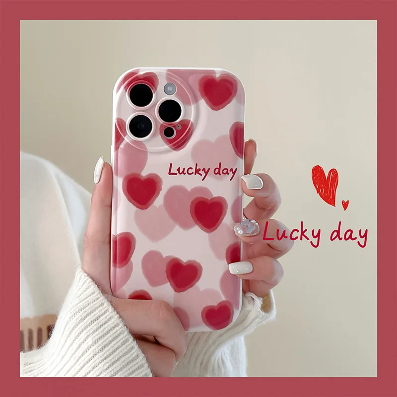 Fashionable Cute Love Shockproof Phone Case for iphone 14 13 12 11 Pro Max Plus X XS XR 7 8 Silicone air cushion shell