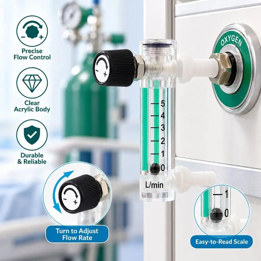Acrylic Gas Flow Meter Float Indicator Direct Reading Variable Area Flowmeter Transparent Tube Compact Tube Flow Meter