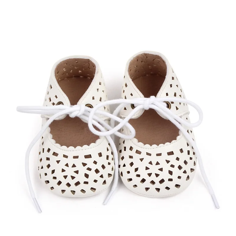 2023-01-12 Lioraitiin Baby Meisjes Platte Schoenen Non-Slip Pu Lederen Uitgeholde Vetersluiting Indoor Outdoor Peuter schoenen