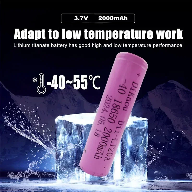 New 18650 -40°C Low Temperature Resistant Battery 3.7V 2000mAh Rechargeable Battery for Flashlight Headlight Electronic Toys