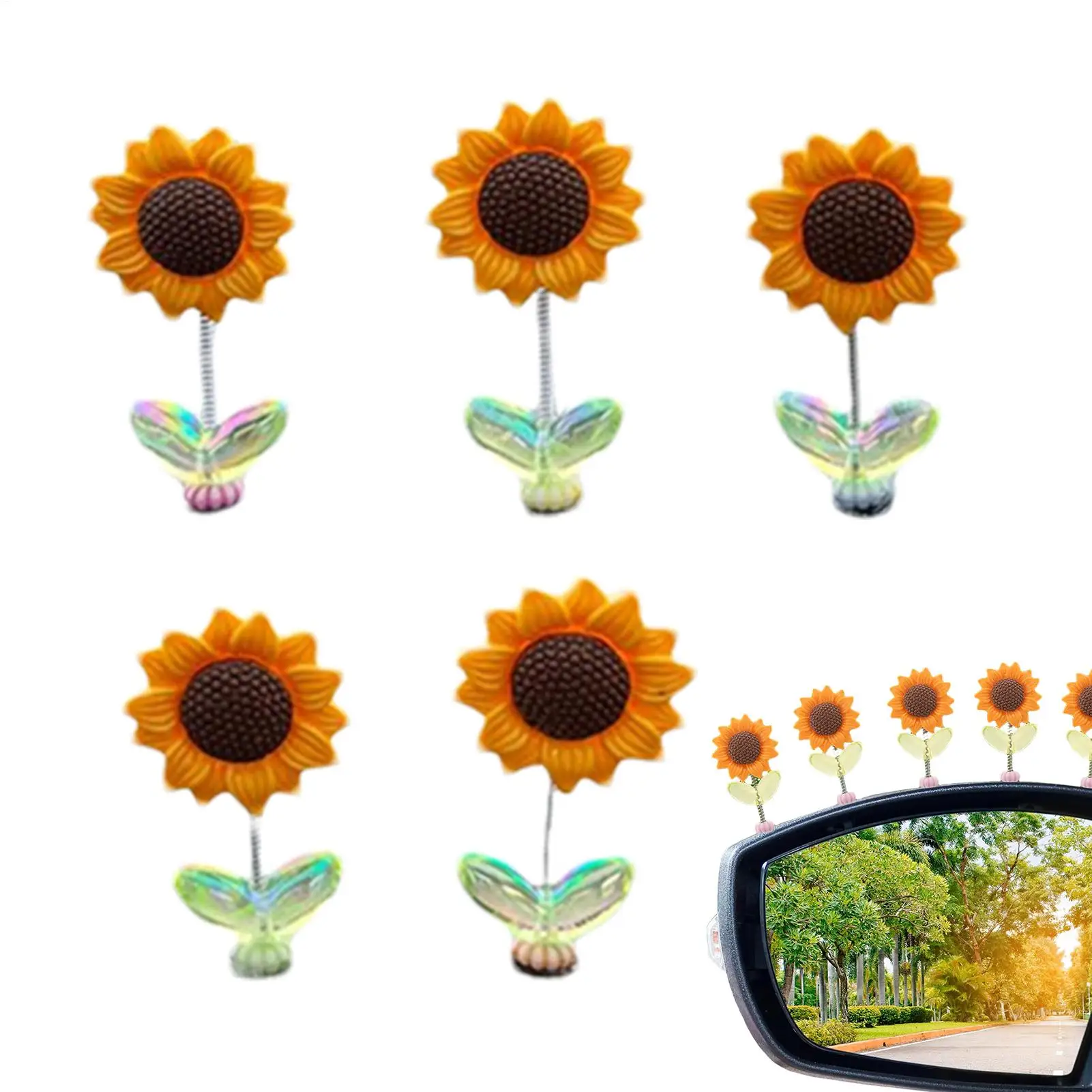 Cute Sunflower Car Decor Set Dashboard Window Edge Accessories for Vehicle Interior Dashboard Decor Interior Accessories