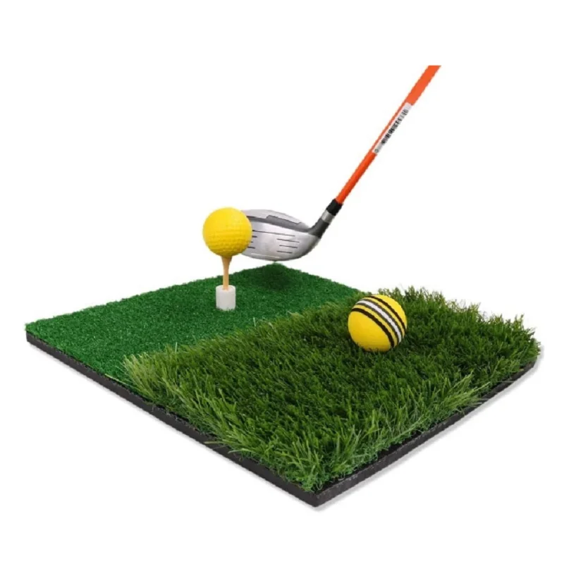 Dual Surface Turf Golf Practice Hitting Mat Portable Golf Hitting Mat Rubber Tee Holder and 6 Golf Practice Balls Included