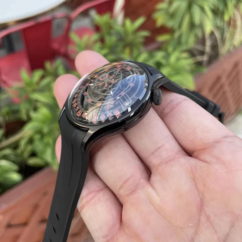 OBLVLO, diseño Original, reloj mecánico automático con esfera de Rotor de fibra de carbono para hombre, cristal de zafiro brillante azul, relojes deportivos resistentes al agua