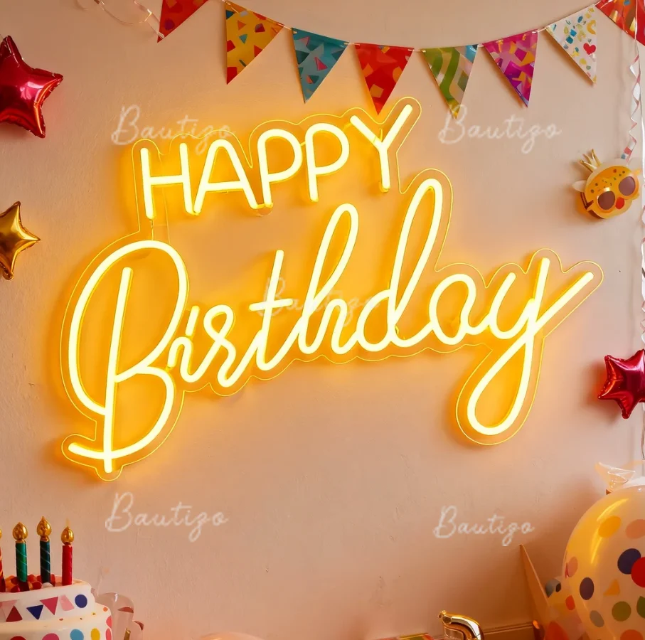Happy Birthday Led Electronic Signs Custom Led Sign LED Light for Wedding Party Gift Room Home Wall Decor Dorm Room Decoration