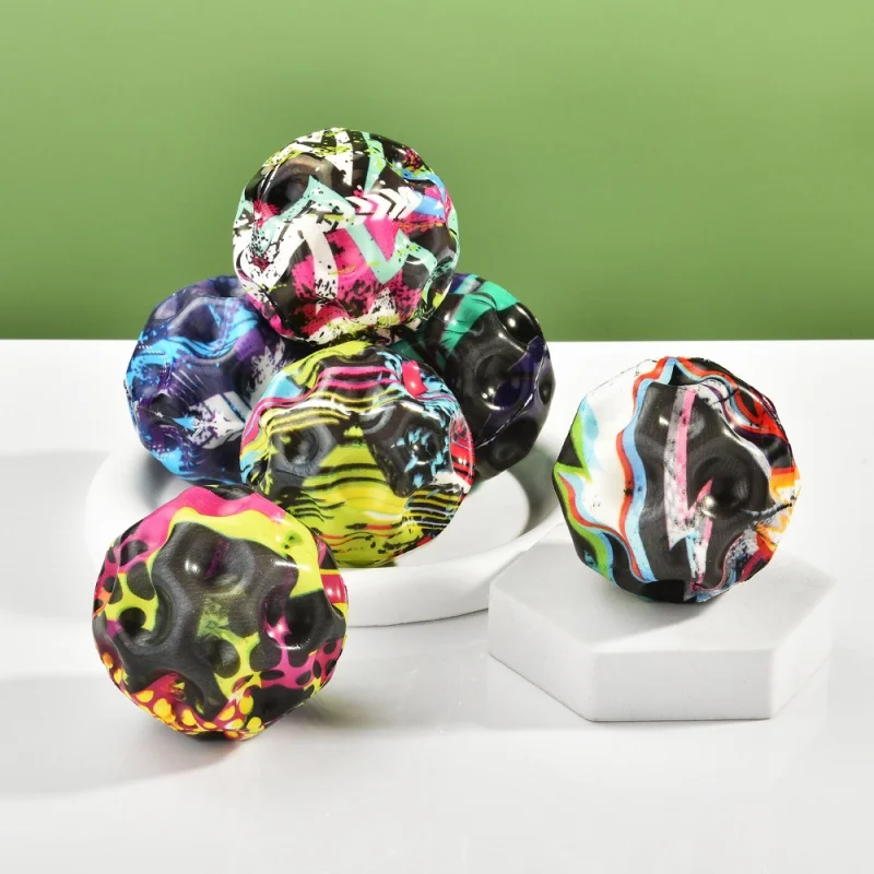 Super Elastic Ball Interesting Outdoor Toys For Children Moon Shape Porous Bouncy Ball Kids Indoor And Outdoor Stress Reliever