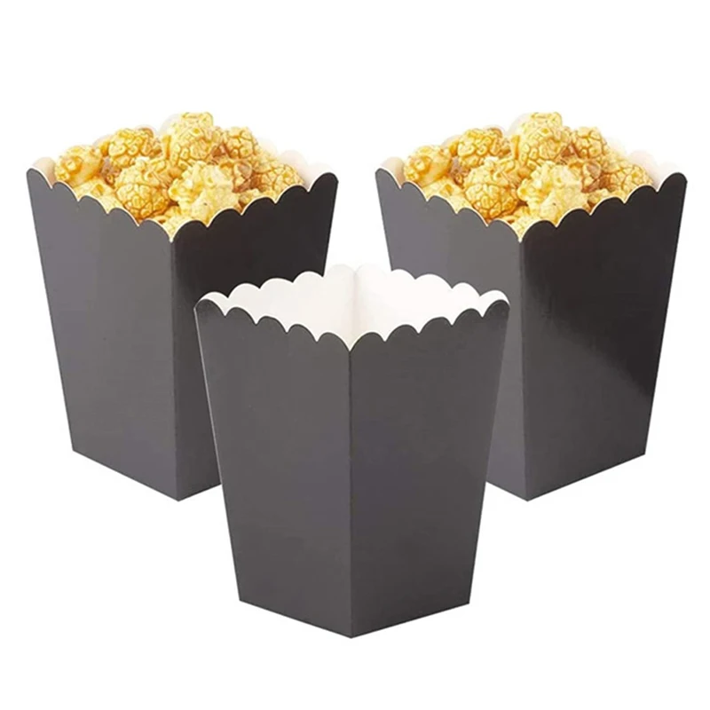 10pcs/set Disposable Pure Mini Paper Popcorn Box Snack Candy Box Gift For Wedding Birthday Party Treat Supplies